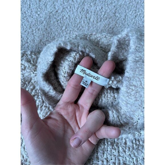 Madewell Mariner Stripe Turtleneck Sweater Size Medium Cream Navy - Picture 4 of 13